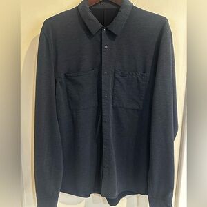 lululemon heathered blue button down jacket.